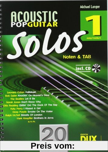 Acoustic Pop Guitar Solos 1: Noten & TAB - easy/medium
